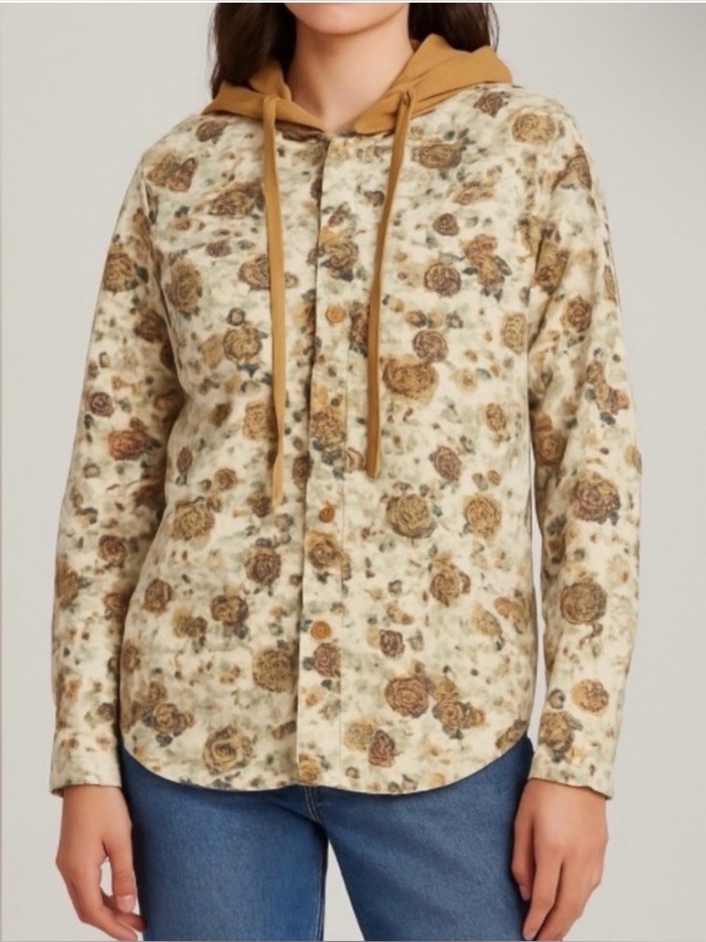 NWT Medium Original Use Floral Button Down Hoodie Jacket